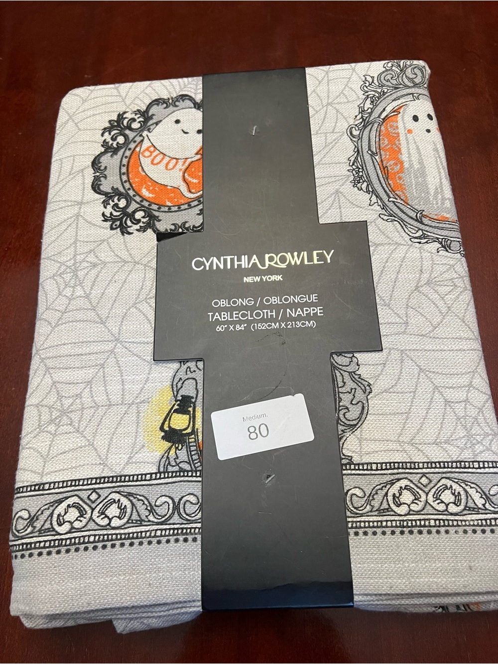 Cynthia Rowley Halloween Print Tablecloth in Gray, Orange & Yellow